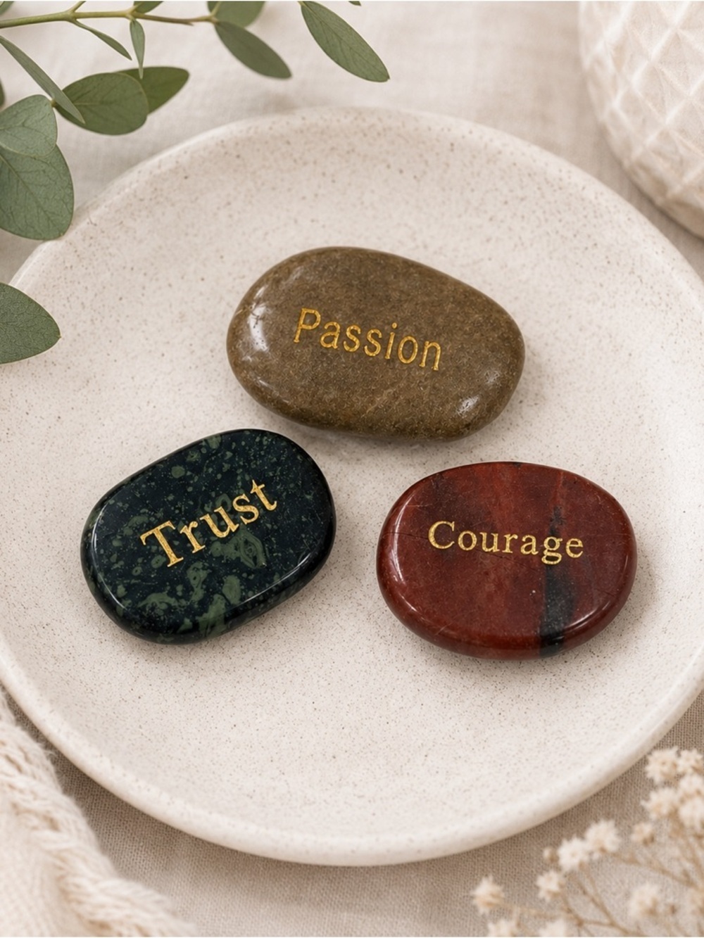 Encouragement Crystal Worry Stones Meditation Mindfulness Gift Healing Set